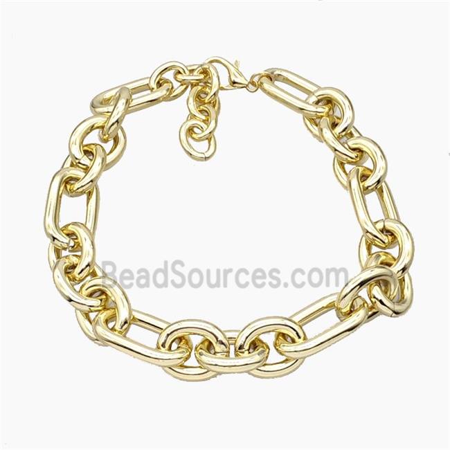 Aluminum Chain Necklace Gold Plated