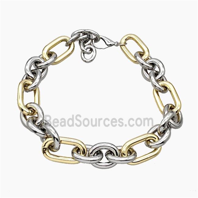 Aluminum Chain Necklace Gold Plated