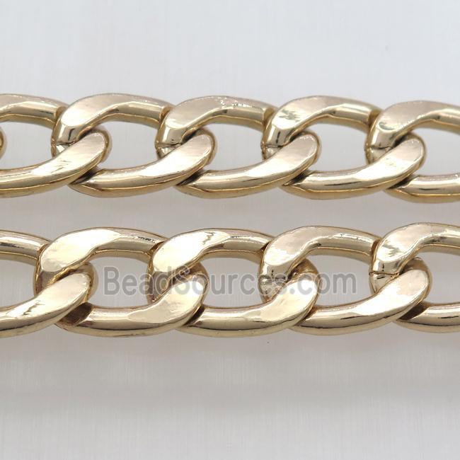 Aluminum curb chain, gold plated