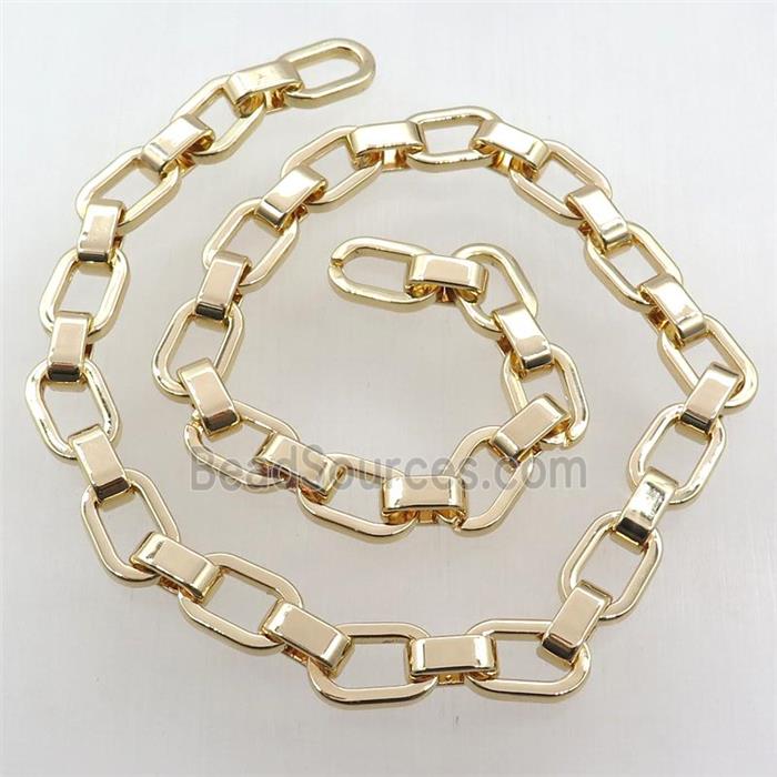 Alloy Rolo Chain, lt.gold plated
