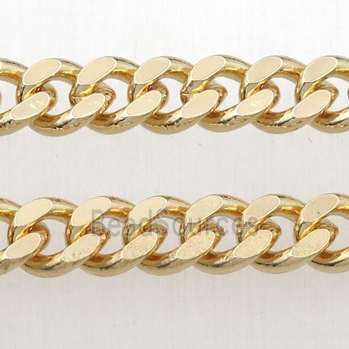 Iron curb chain, lt.gold plated