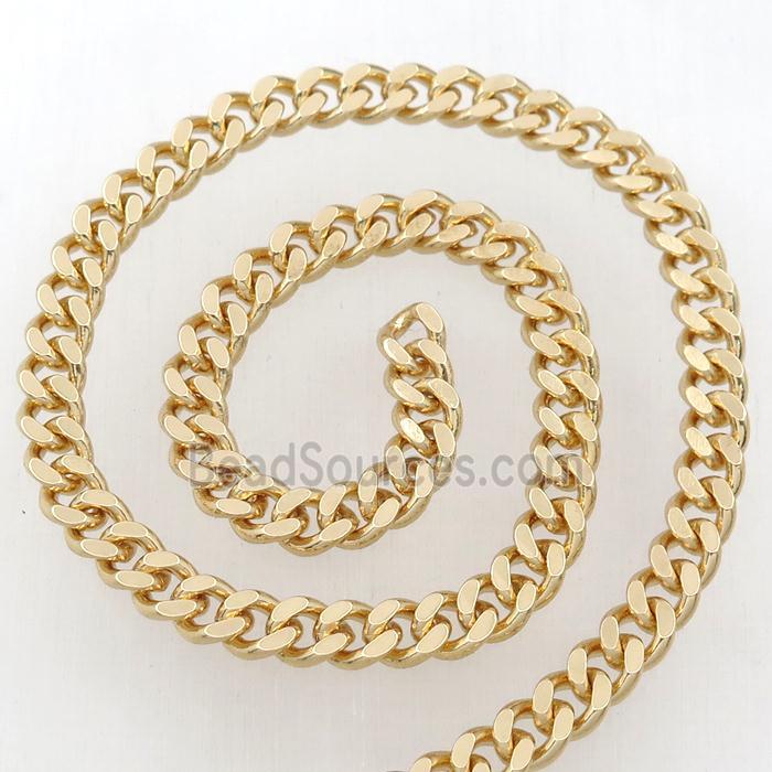 Iron curb chain, lt.gold plated