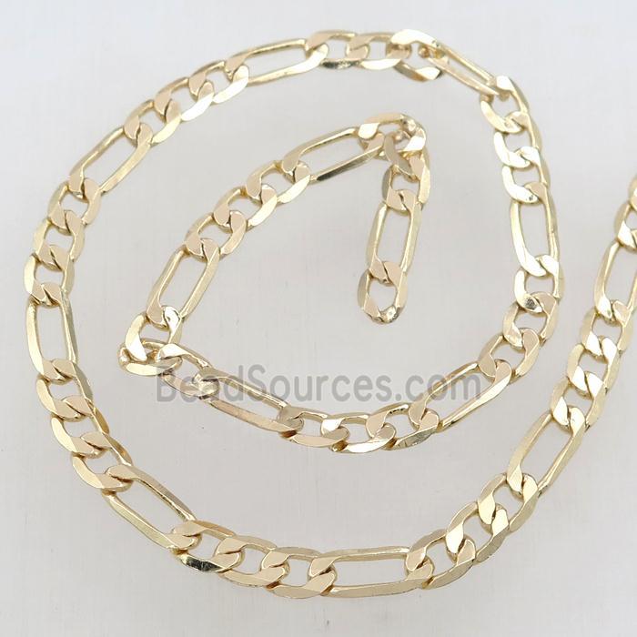 Copper curb chain, gold plated