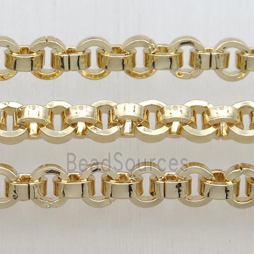Iron Rolo Chain, gold plated
