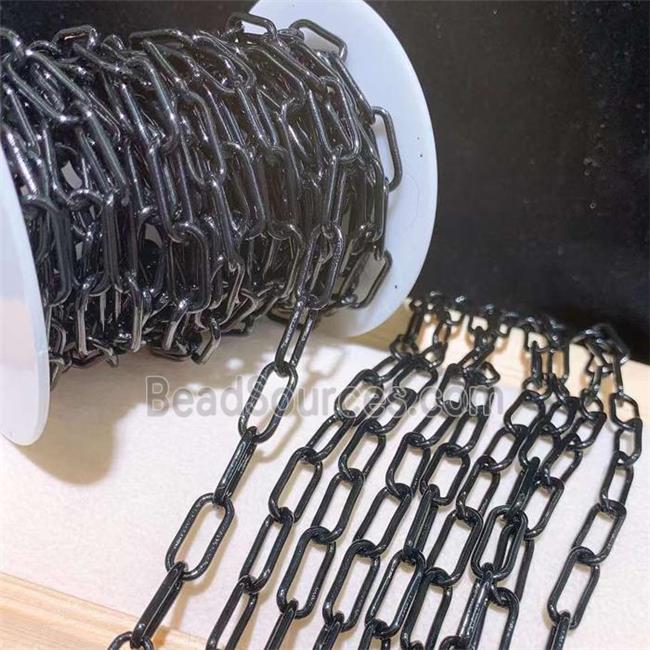 copper paperclip chain with black fireLacquered