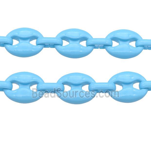 Alloy Chain with fire lt.blue lacquered, pignose