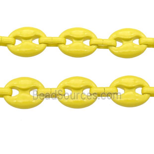 Alloy Chain with fire yellow lacquere, pignose