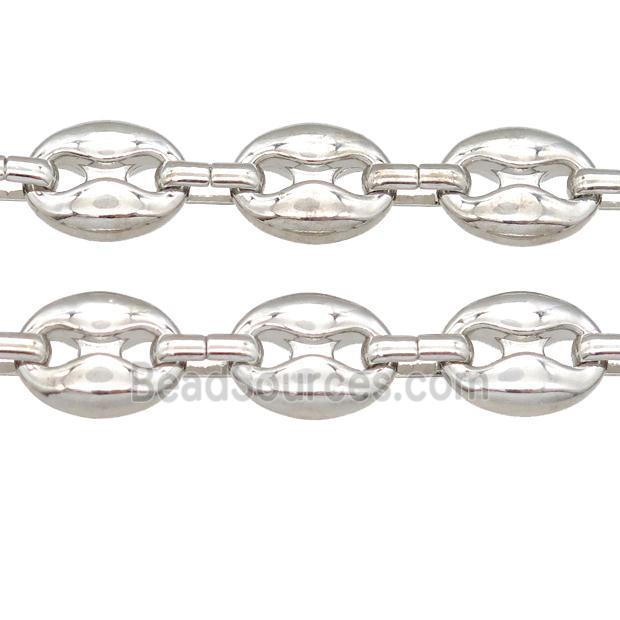 Alloy Chain pignose, platinum plated