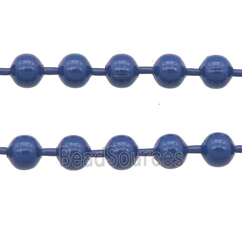 stainless Iron Ball Chain with fire navyblue lacquer