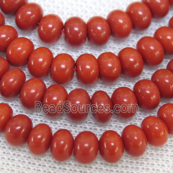 natural coral rondelle beads