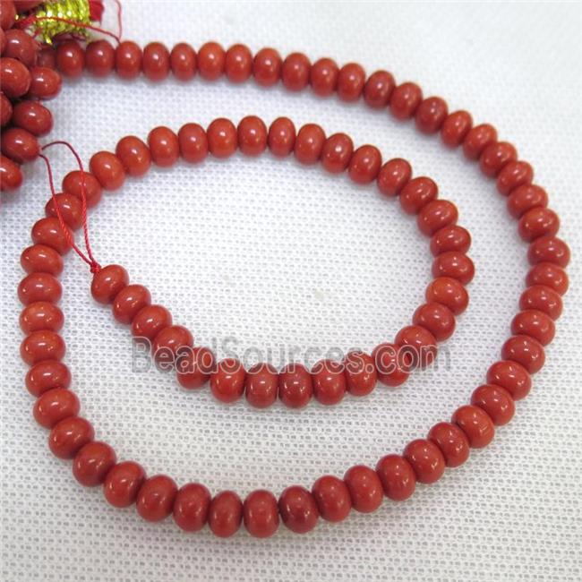 natural coral rondelle beads