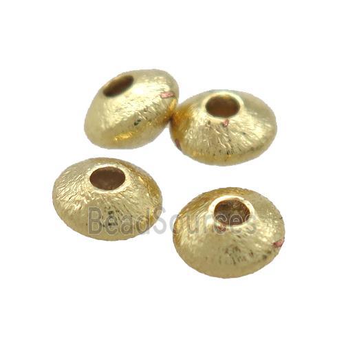 copper saucer brushed beads, Unfade gold plated