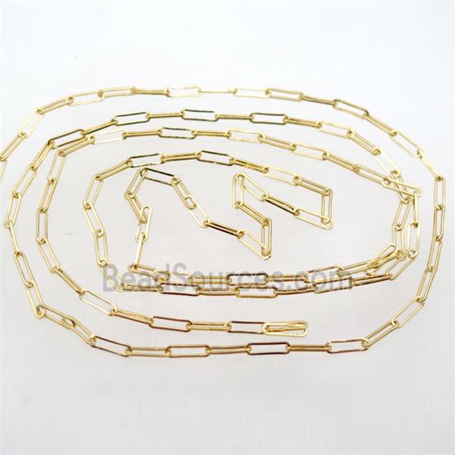 Copper Paperclip Chain Gold Plated