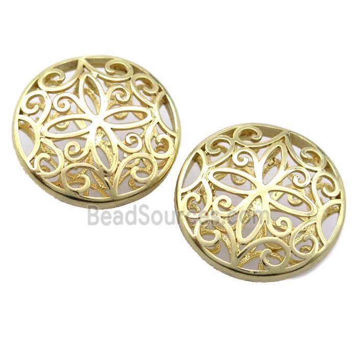 copper pendant, gold plated, unfade