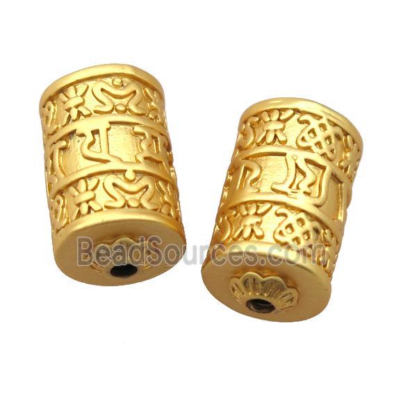 copper tube beads Buddhist matte gold