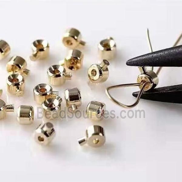 copper beads stopper, gold plated