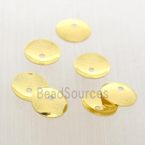 Bead Caps, copper, gold plated