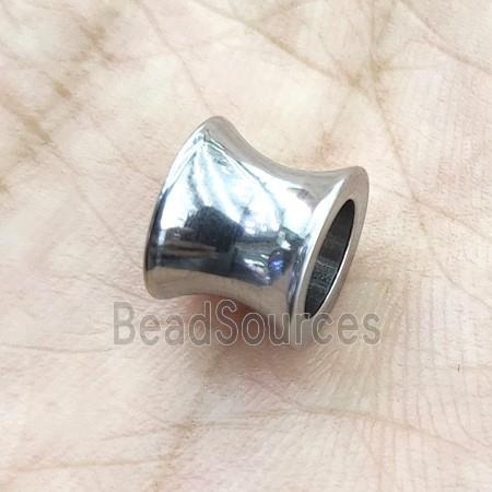 raw Stainless Steel European Beads, large hole