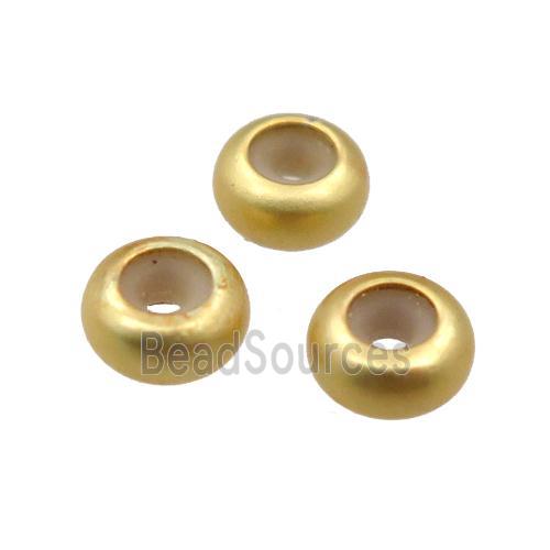 Copper Rondelle Beads With Rubber Matte Gold