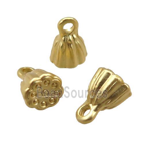 Copper Lotus Pendant Matte Gold