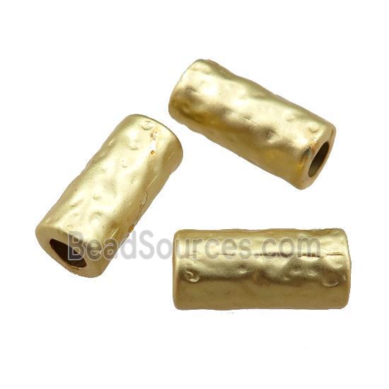 Copper Tube Beads Large Hole Matte Gold