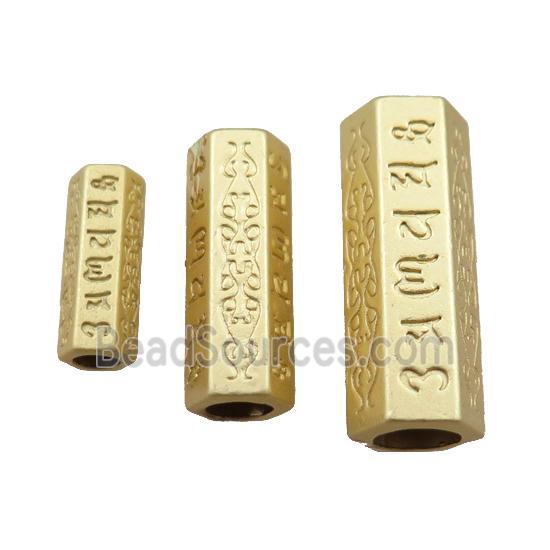 copper tube beads with large hole, unfaded, duck-gold