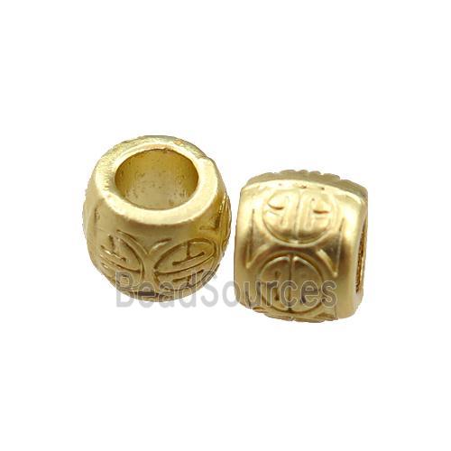 Copper Rondelle Beads Large Hole Matte Gold