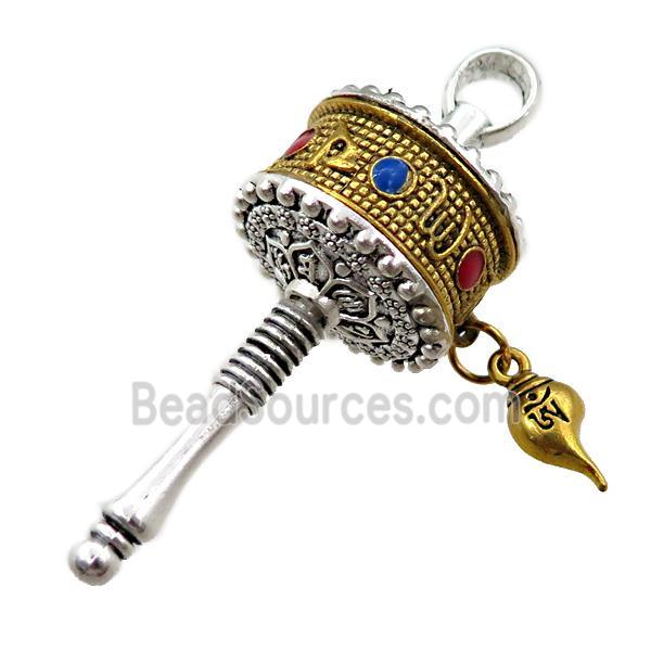Tibetan Prayer Wheels charm zinc pendant