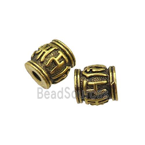 tibetan tube zinc beads, antique gold