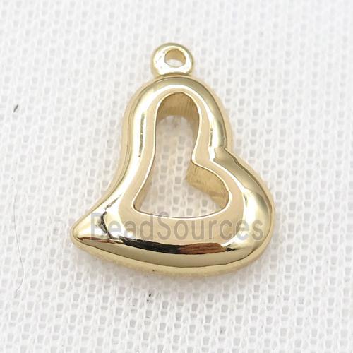 stainless steel heart pendant, gold plated