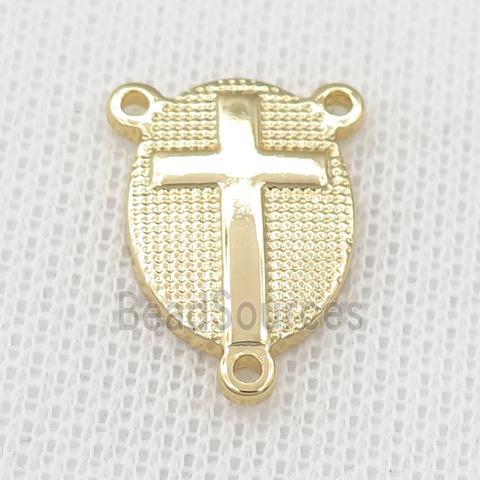 stainless steel cross pendant, gold plated