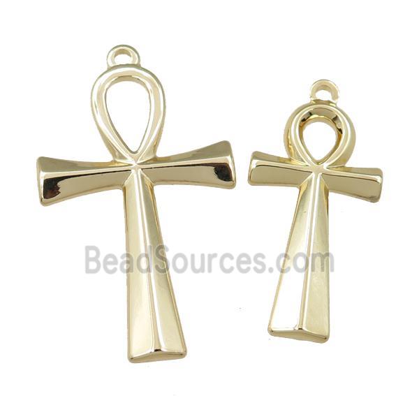 stainless steel Cross pendant, gold plated