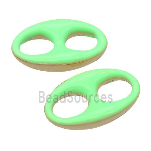 green Enameling copper oval connector, pignose, gold plated