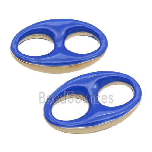 blue Enameling copper oval connector, pignose, gold plated