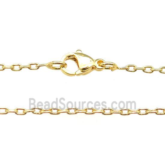 copper necklace chain, unfaded, gold plated