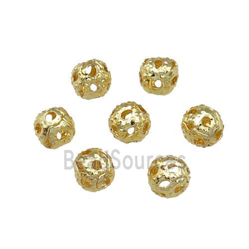 round copper ball Beads, hollow, unfade, gold plated