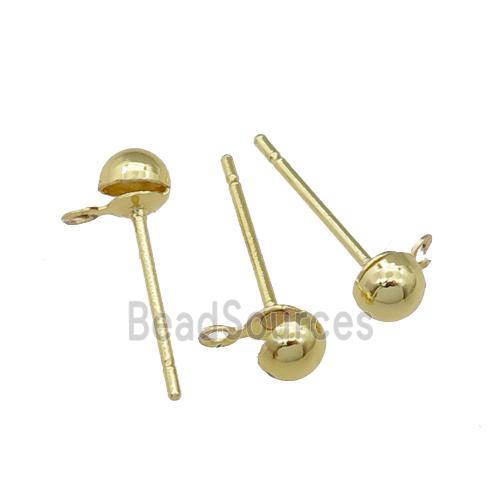 copper Stud Earring Accessories, unfade, gold plated