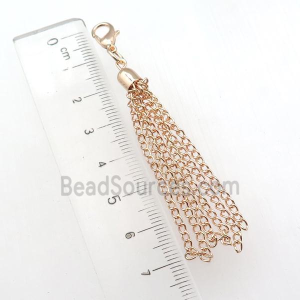 Iron Chain Tassel Pendant, rose gold