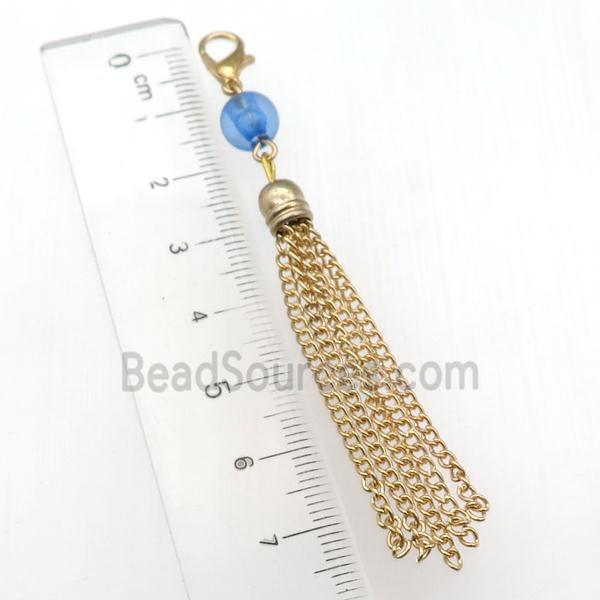 Iron Chain Tassel Pendant, gold plated