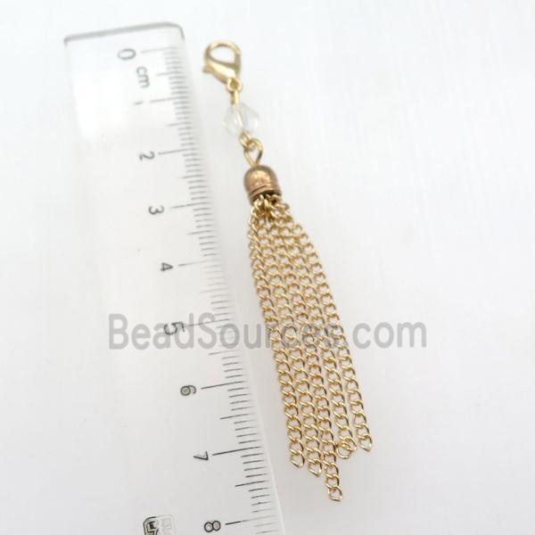 Iron Chain Tassel Pendant, gold plated