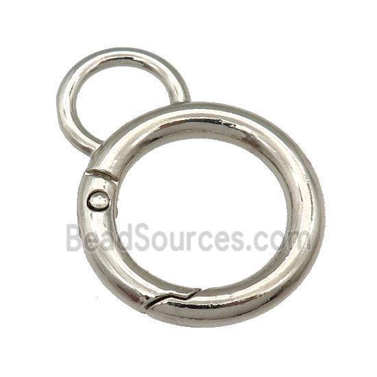 Alloy Carabiner Clasp, platinum plated