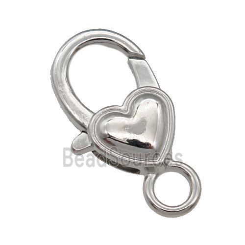 Alloy Lobster Clasp, platinum plated