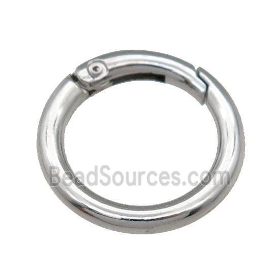 Alloy Carabiner Clasp, platinum plated