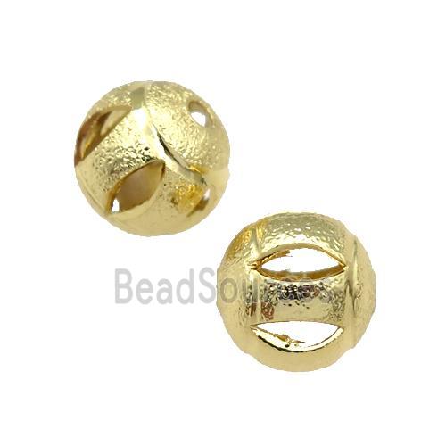 copper lantern Corrugated Beads, gold plated