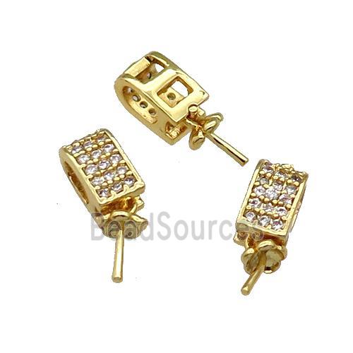 Copper Bail Pave Zircon Gold Plated