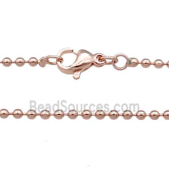 Copper Necklace Ball Chain Unfaded Rose Gold