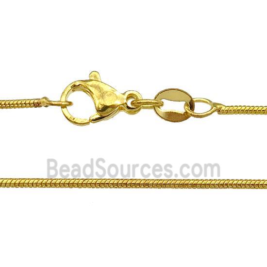 Copper Necklace Snake Chain Unfaded Gold Plated