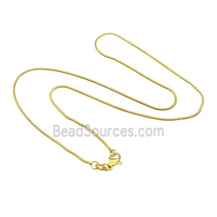 Copper Necklace Snake Chain Unfaded Gold Plated