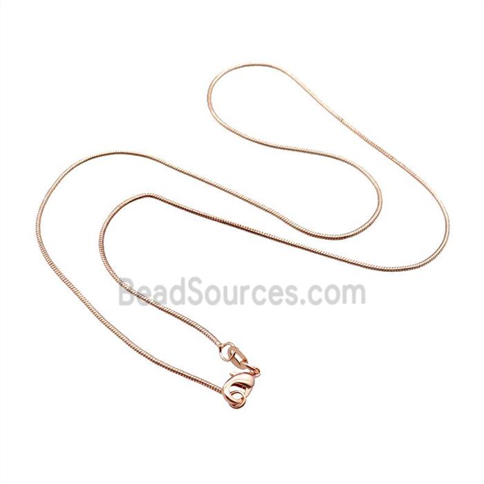 Copper Necklace Snake Chain Unfaded Rose Gold