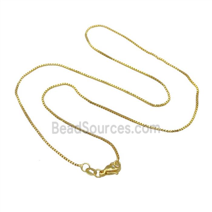 Copper Necklace Box Chain Unfaded Gold Plated